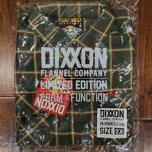 BNIB DIXXON Mens Black Flys "FLYSOULJAH" 2X FLANNEL SHIRT